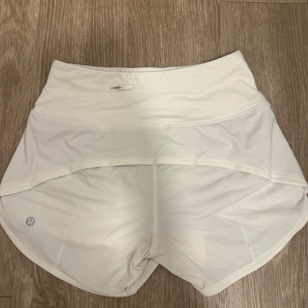 White lululemon Speed UP high rise 4 inch 
Athletic Shorts